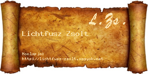 Lichtfusz Zsolt névjegykártya